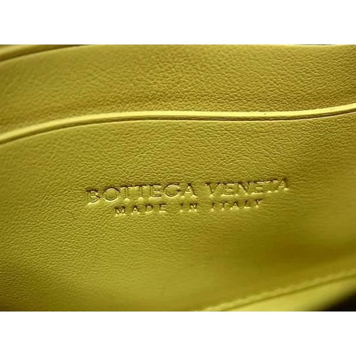 Bottega Veneta Coin Case Triangle Pastel Yellow Leather Turnlock — view 2