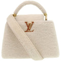 Louis Vuitton Capucines BB Shearling Lamb Leather White Handbag