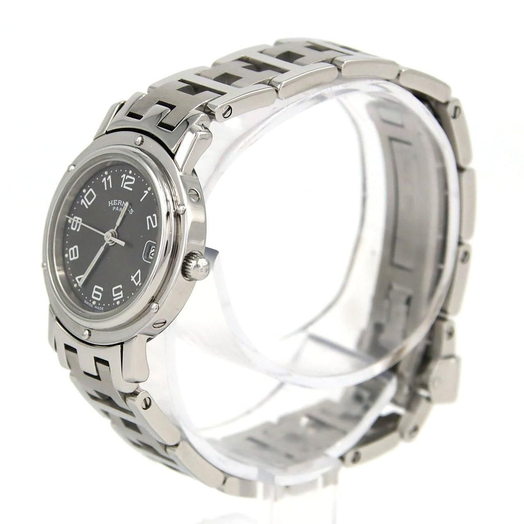 Hermes SS Quartz Bracelet Black Arabic — view 2