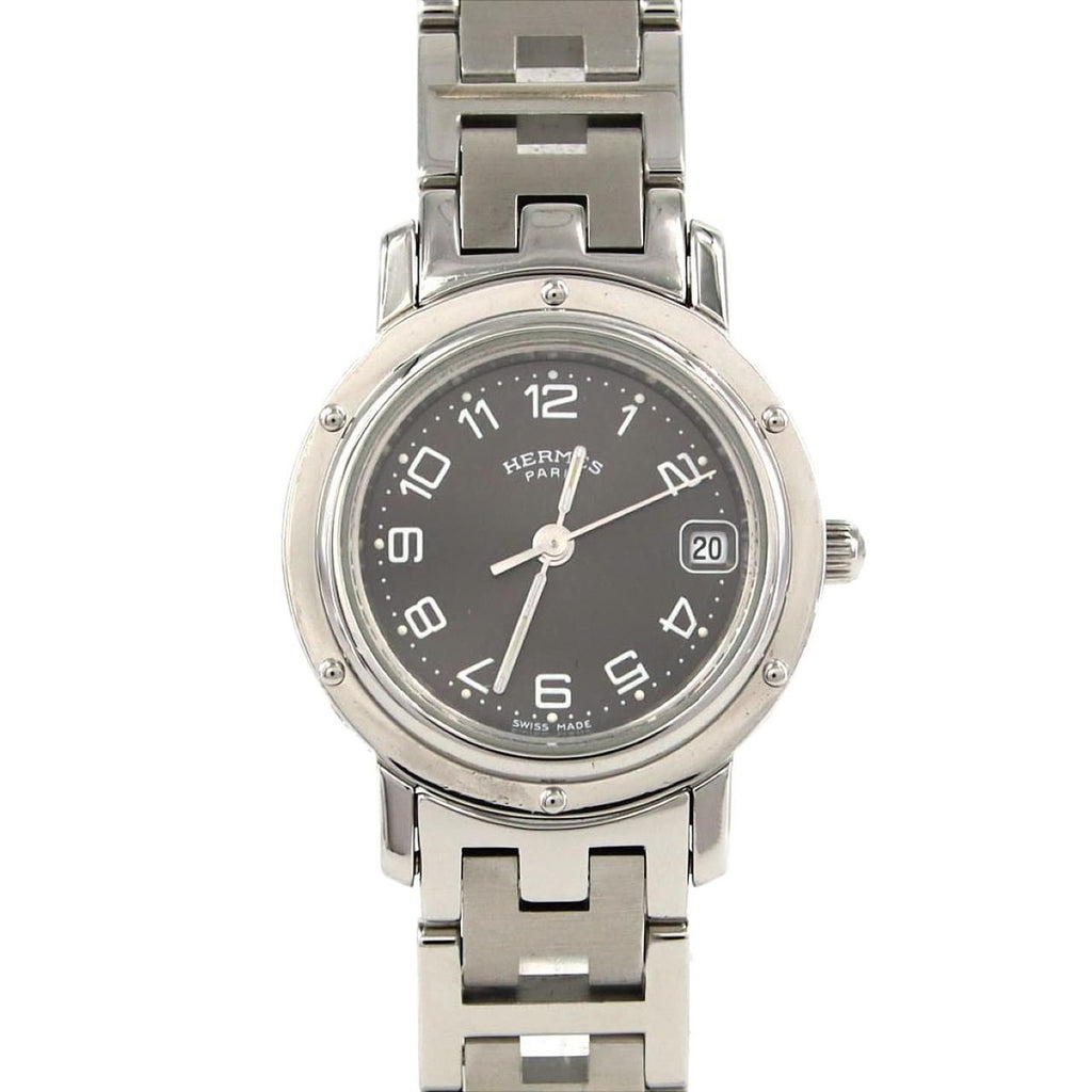 Hermes SS Quartz Bracelet Black Arabic