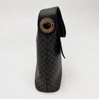 Celine Macadam Blason Pattern Circle Logo Leather Shoulder Bag Tote Black — view 3