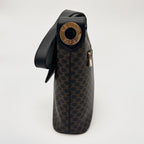 Celine Macadam Blason Pattern Circle Logo Leather Shoulder Bag Tote Black — view 4