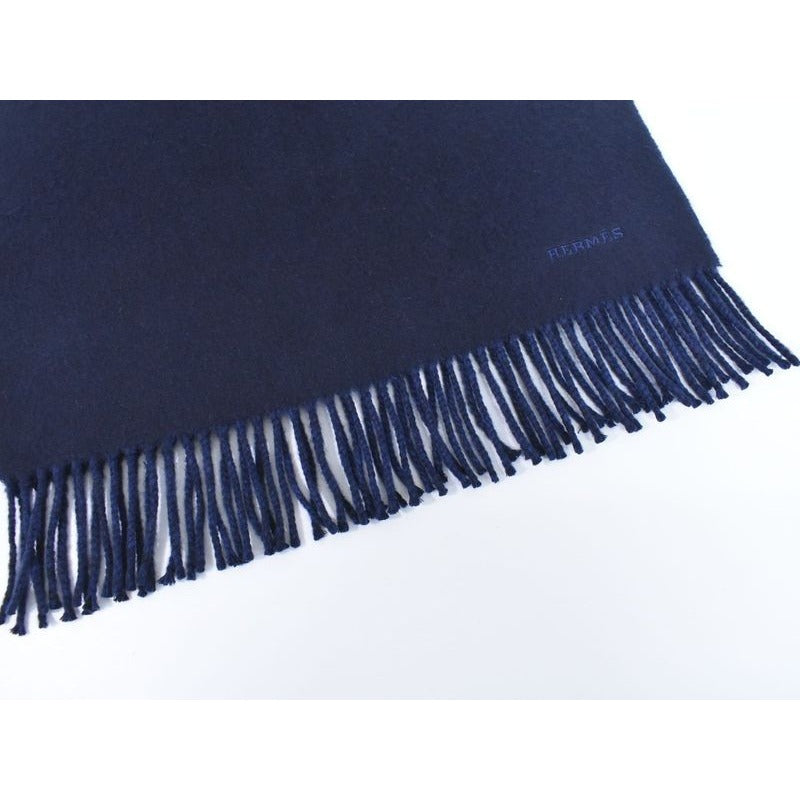 Hermes Cashmere Scarf Navy Clothing Accessories — view 7