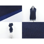 Hermes Cashmere Scarf Navy Clothing Accessories — view 8