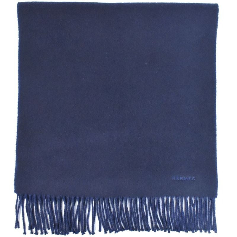 Hermes Cashmere Scarf Navy Clothing Accessories
