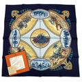Hermes Carre 90 Scarf Silk Cavaliers Peuls Horseman Of The Pool Tribe Navy