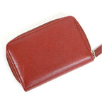 Chanel Caviar Leather Coin Case Red Silver — view 2