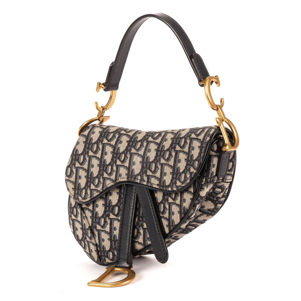 Dior Blue Canvas Bree Kusaddle Navy — view 2