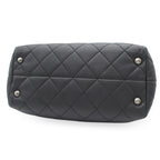 Chanel Chain Black Silver Caviar Leather Quilted CC Logo 2-Way Tote Bag — view 3