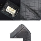 Chanel Chain Black Silver Caviar Leather Quilted CC Logo 2-Way Tote Bag — view 8