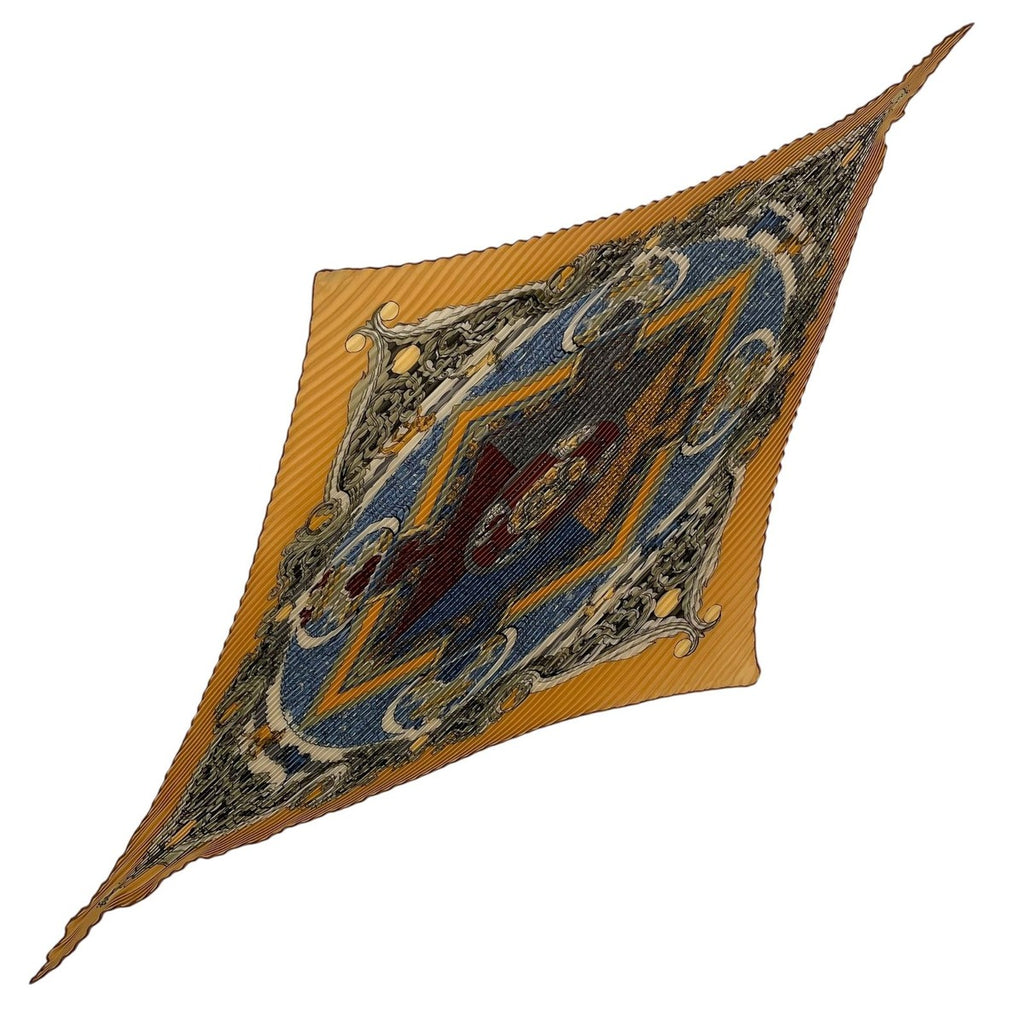 Hermes Scarf Pleated Silk Lion Yellow — view 2