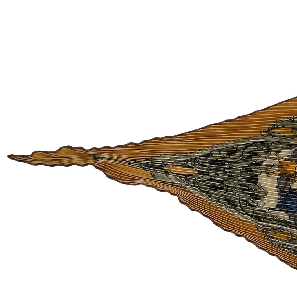 Hermes Scarf Pleated Silk Lion Yellow — view 3
