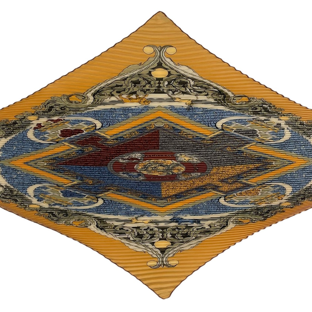 Hermes Scarf Pleated Silk Lion Yellow — view 4
