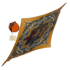 Hermes Scarf Pleated Silk Lion Yellow