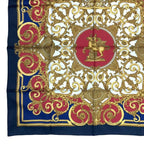 Hermes Scarf Carre 90 les Tuileries Jardin Des Bandana Silk Navy — view 5