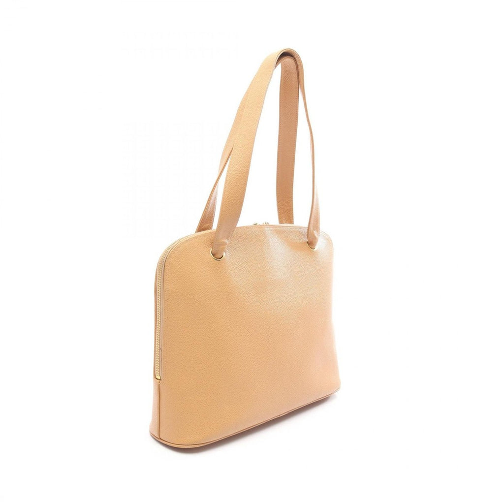 Chanel Tote CC Logo Beige Leather Calf CC Coco Ball Shoulder — view 2