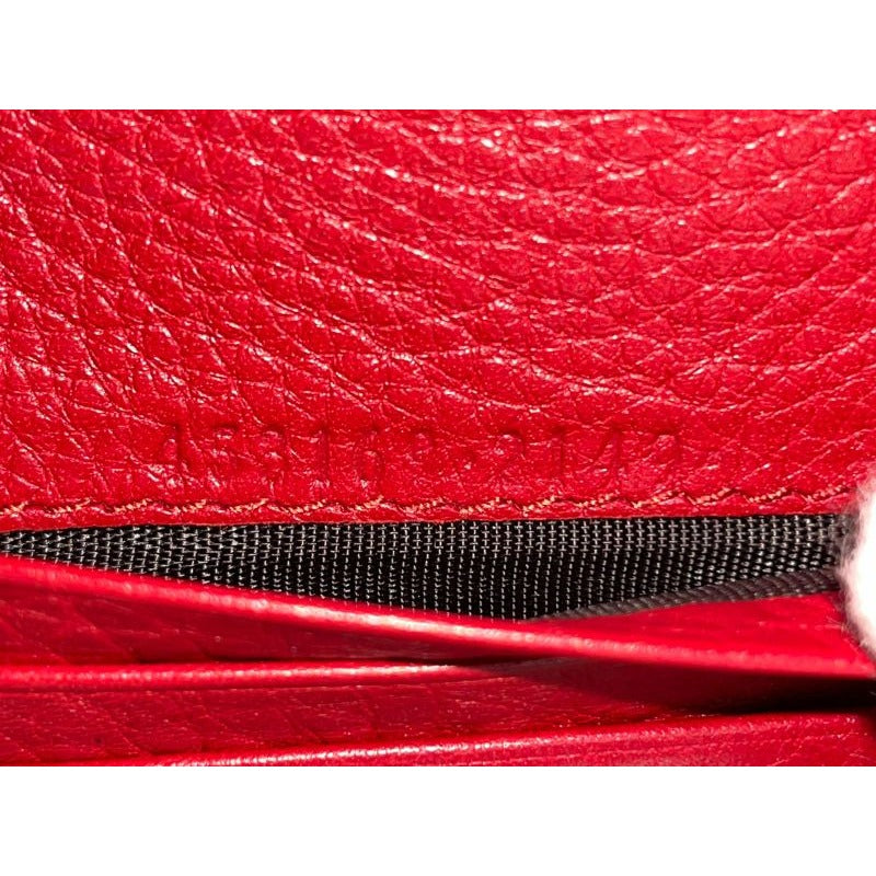 Gucci Animalier Taiga Head Leather Compact Wallet Red — view 8