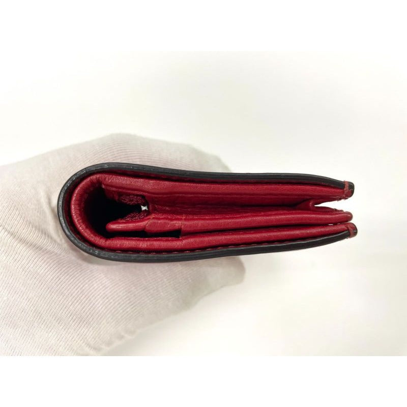 Gucci Animalier Taiga Head Leather Compact Wallet Red — view 4