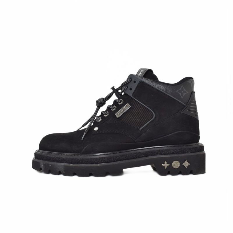 Louis Vuitton NBA Oberkamphrein Suede Ankle Boots Sneakers 8.5 Black Bm0290