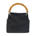 Gucci Bamboo Black Nylon Leather 000 Tote