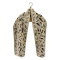 Hermes Feather Reversible Shawl Muffler Pattern Beige Scarf
