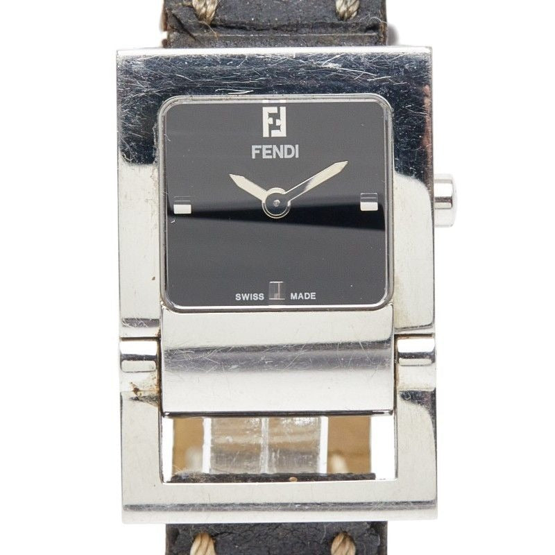 Fendi Orologi Stainless Steel Leather Belt