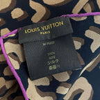 Louis Vuitton Silk 100 Large Scarf LV Leopard Black Brown — view 4