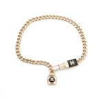 Chanel Choker Gold Black Pink Coco Mark Lip Rhinestone Chain — view 3