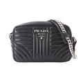 Prada Chain Shoulder Bag Leather Nero Black Silver