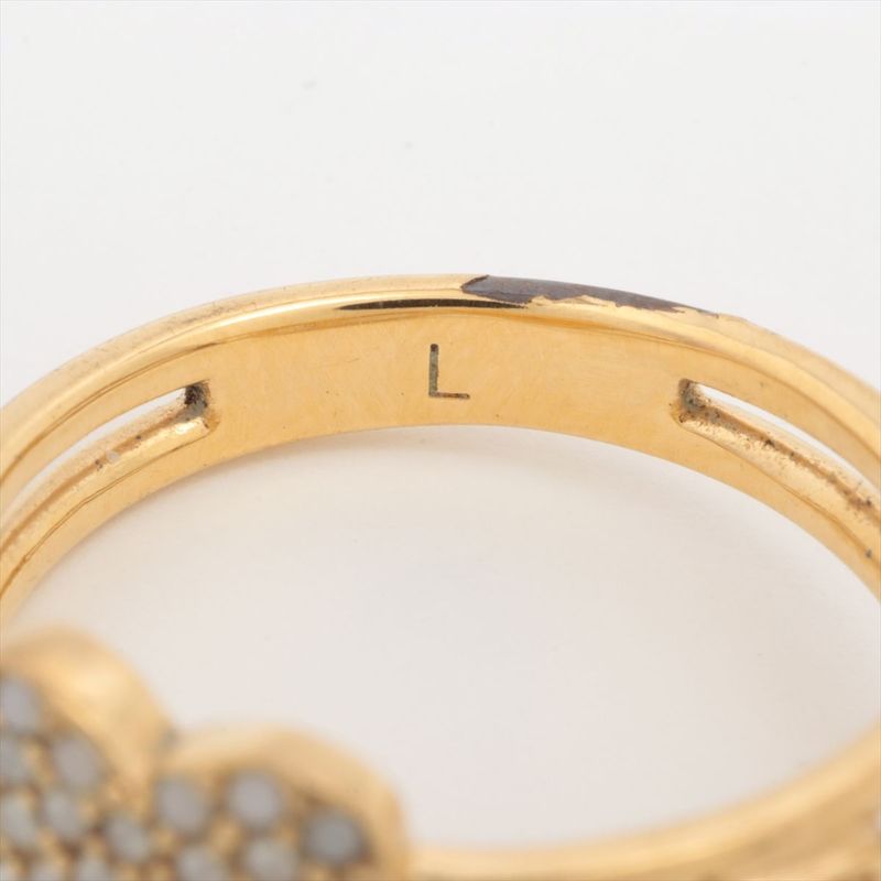 Christian Dior Clair D Lune CD Heart Ring L GP And Faux Pearl — view 5