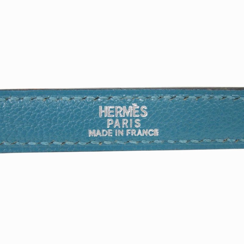 Hermes Chevre Turquoise Shoulder Strap Blue 0551 — view 3