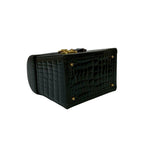 Gucci Vintage Ladylock Croco Leather Handbag Vanity Bag