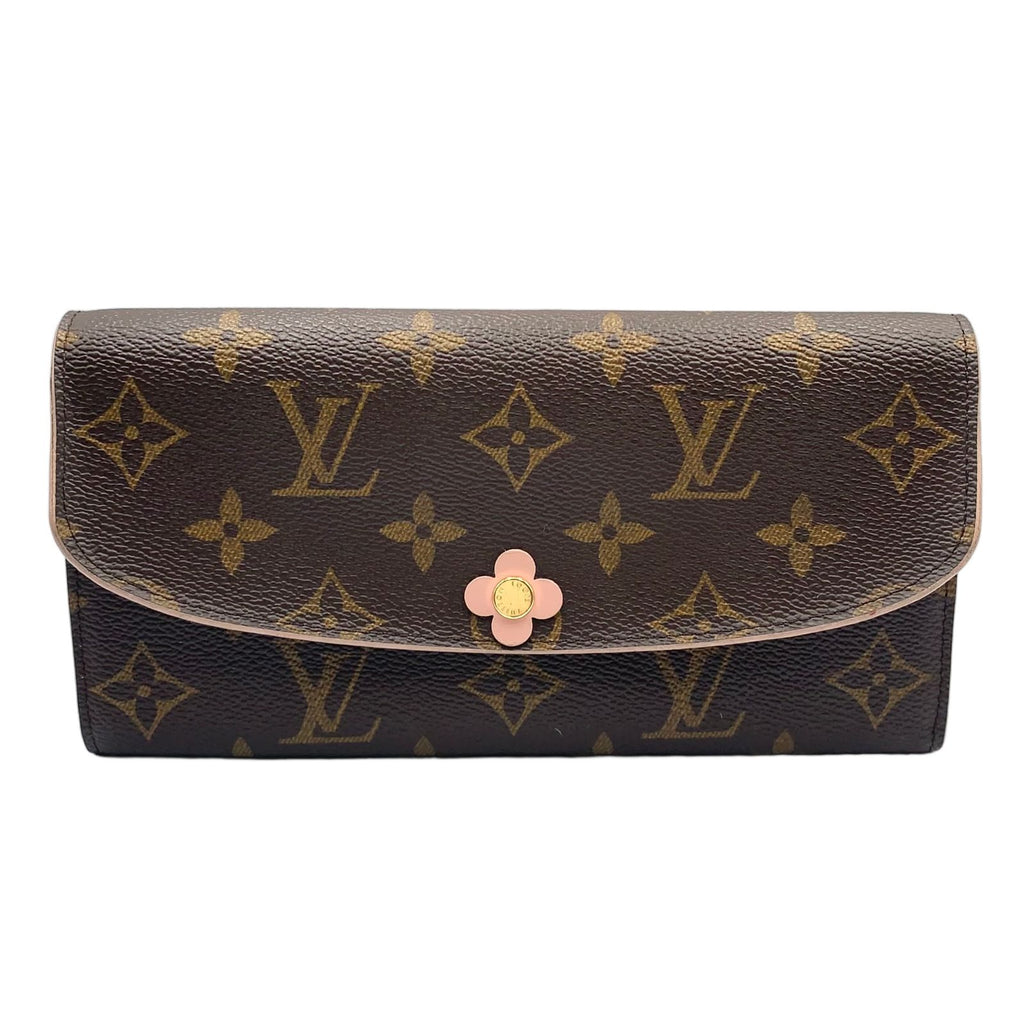 Louis Vuitton Portefeuille Emily Monogram Leather Brown Light Pink Bifold