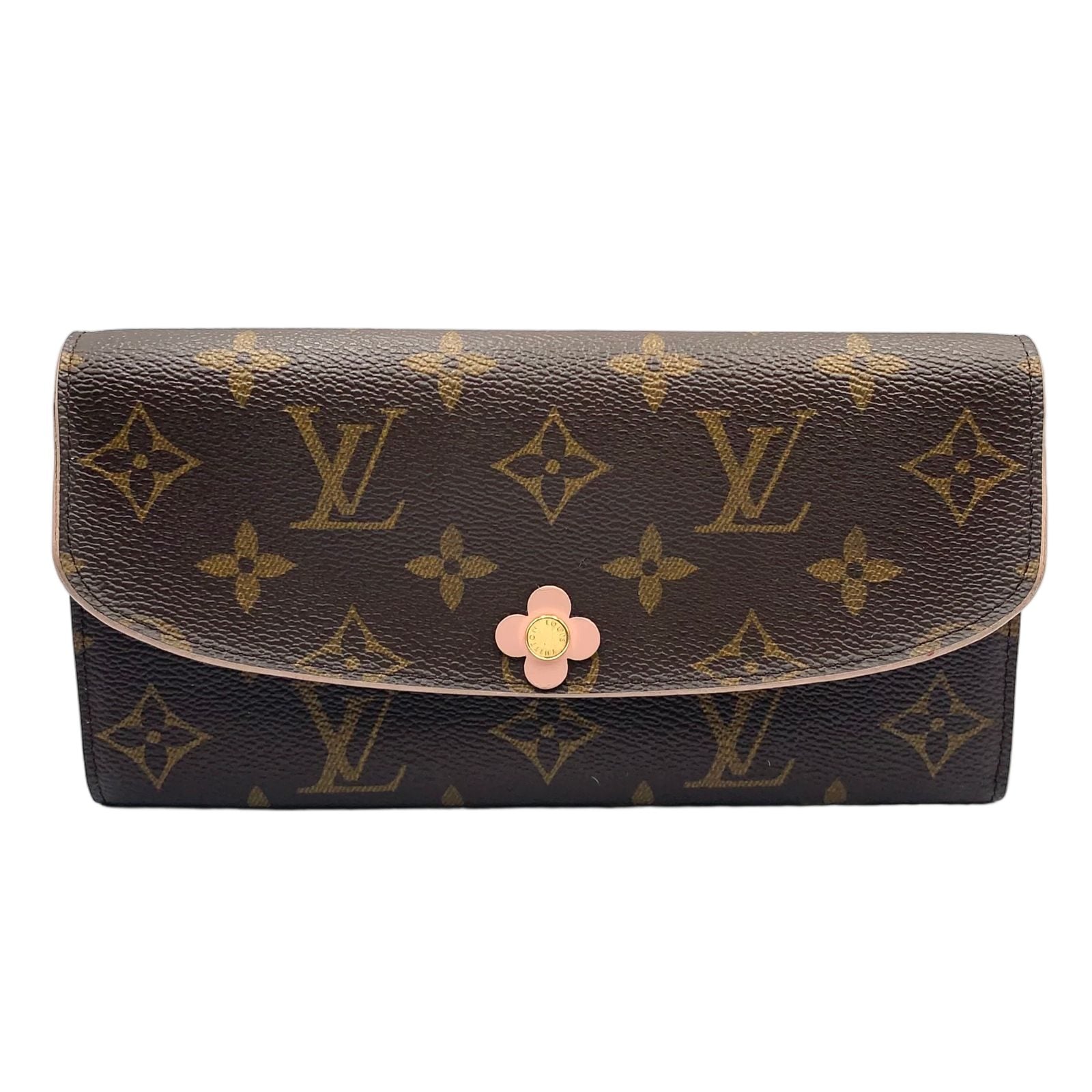 Louis Vuitton Portefeuille Emily Monogram Leather Brown Light Pink Bifold