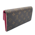 Louis Vuitton Portefeuille Emily Monogram Leather Brown Light Pink Bifold — view 2