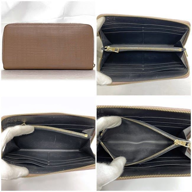 Loewe Round Zipper Long Wallet Pink Linen — view 2
