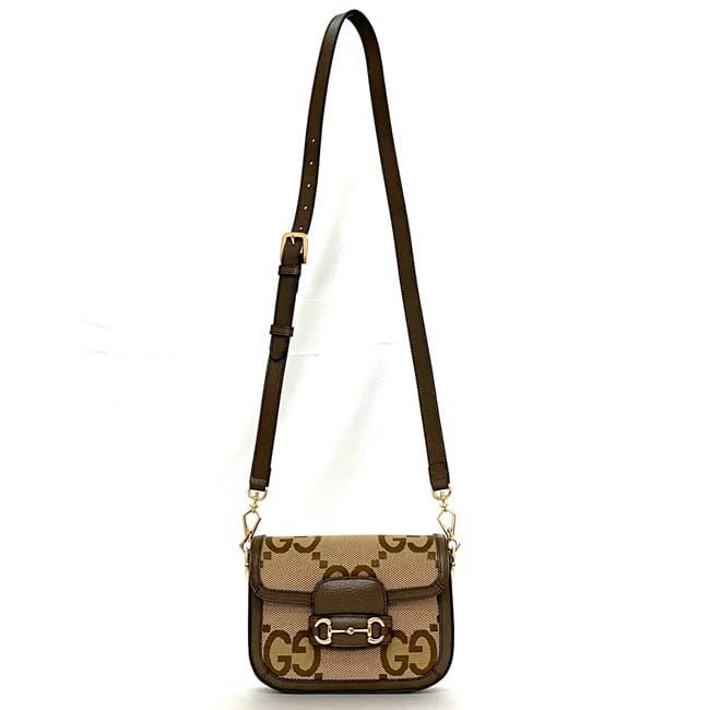 Gucci Shoulder Bag Brown Beige Horsebit — view 5