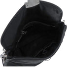Prada Chain Shoulder Bag Black Silver Nylon Leather — view 5