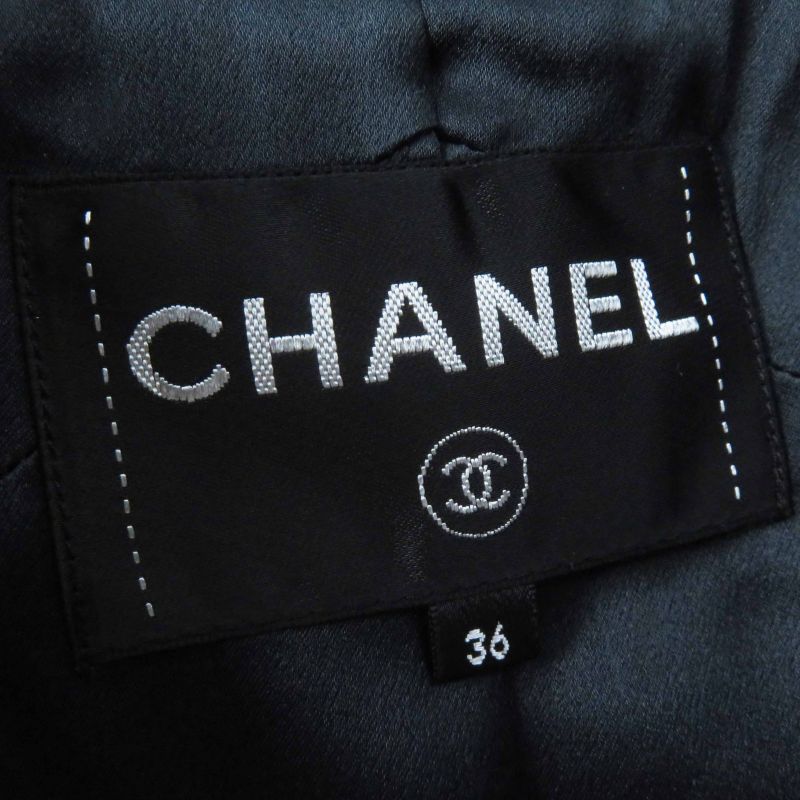 Chanel Cotton Partially Lined Silk Coco Mark Buttons Total Pattern Shawl — view 8