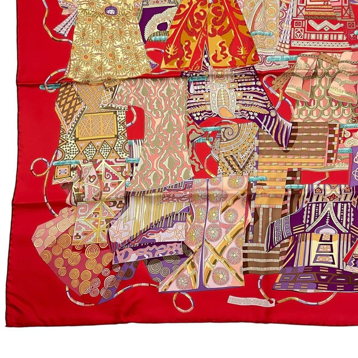 Hermes Scarf Carre 90 Voyage En Etoffes A Journey Through The World's Fabrics — view 3