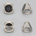 Hermes Scarf Ring Trio Logo Motif Palladium Plated