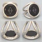 Hermes Scarf Ring Trio Logo Motif Palladium Plated — view 8
