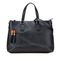 Gucci Bamboo Tassel 2-Way Shoulder Bag Black Leather