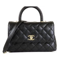 Chanel Coco Handle XS Flap Black Gold Lambskin Caviar 2-Way Shoulder Bag