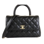 Chanel Coco Handle XS Flap Black Gold Lambskin Caviar 2-Way Shoulder Bag