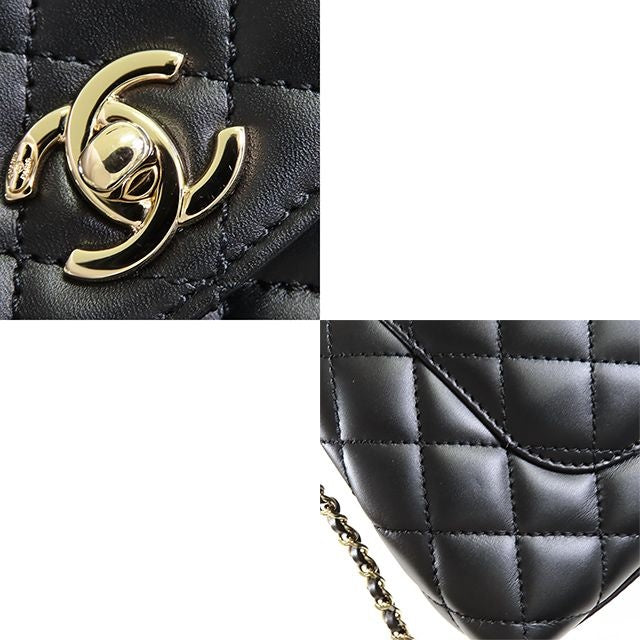 Chanel Coco Handle XS Flap Black Gold Lambskin Caviar 2-Way Shoulder Bag — view 6