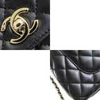 Chanel Coco Handle XS Flap Black Gold Lambskin Caviar 2-Way Shoulder Bag — view 6