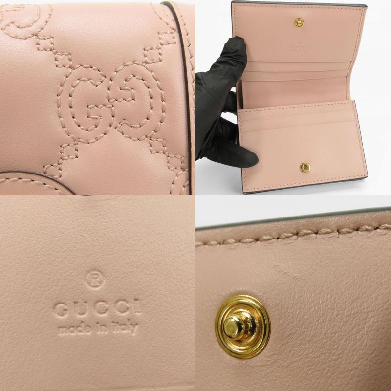 Gucci Bifold Wallet GG Matelasse Leather Pink Gold Hardware Small — view 7