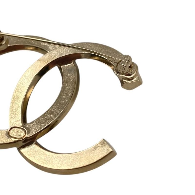 Chanel Brooch Abc335 A24 C Square Rhinestone Gold Black — view 7