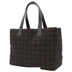 Chanel New Travel Line Tote Bag MM Brown Black Silver Nylon Leather — view 2